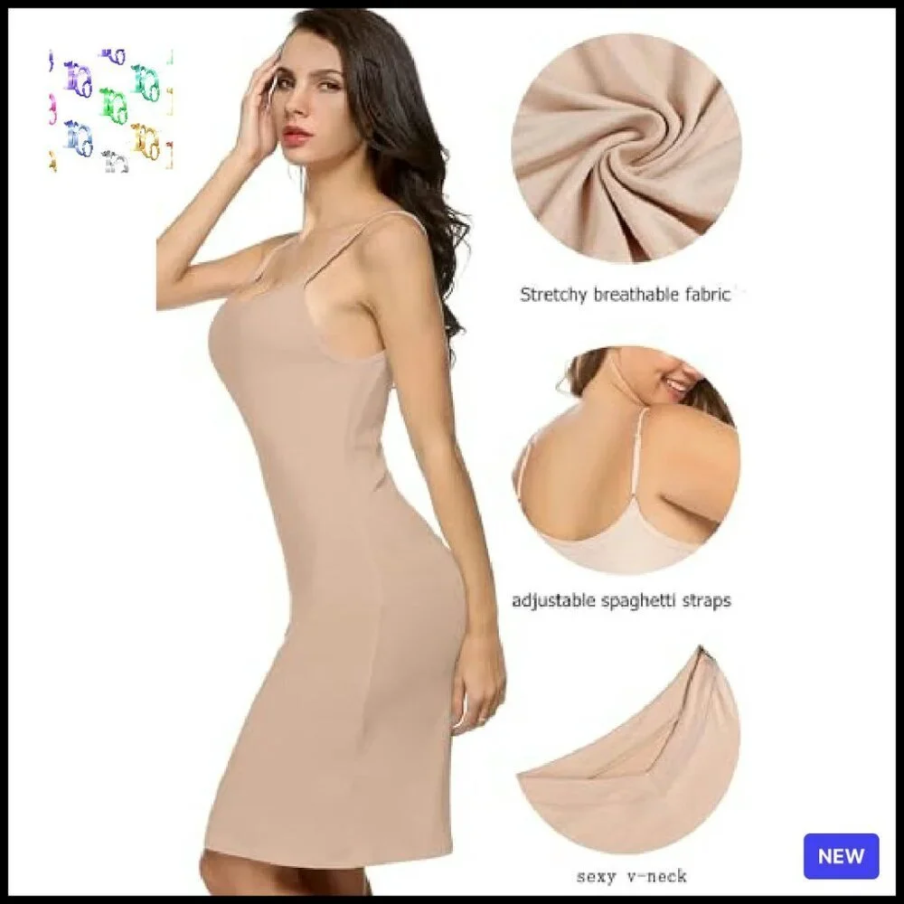 Elegant V-Neck Slip Dress Minimal Chic Adjustable Straps Evening Party Wear - Picture 4 of 8